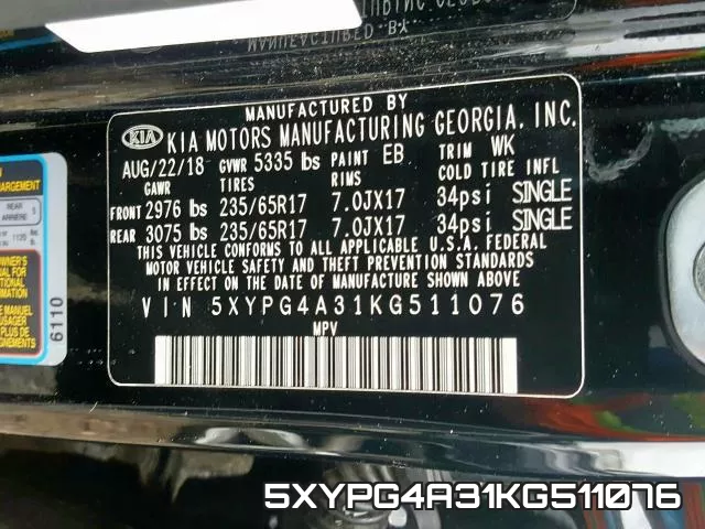 5XYPG4A31KG511076 фото 2