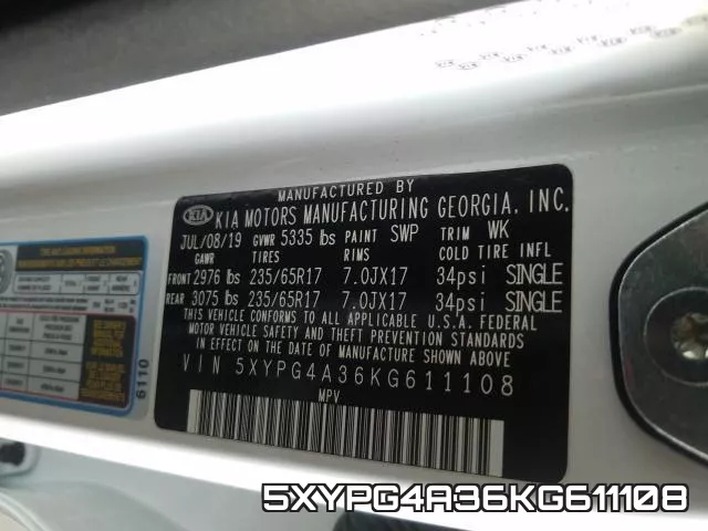 5XYPG4A36KG611108 фото 2