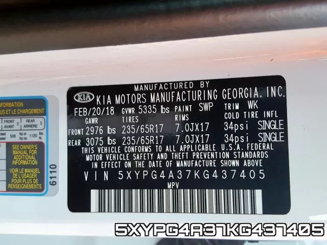 5XYPG4A37KG437405 фото 2