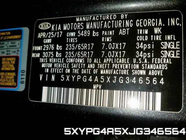 5XYPG4A5XJG346564 фото 2
