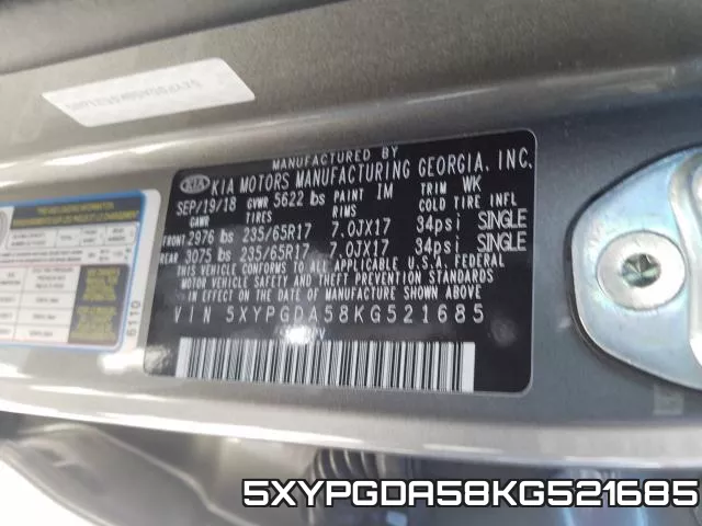 5XYPGDA58KG521685 фото 2
