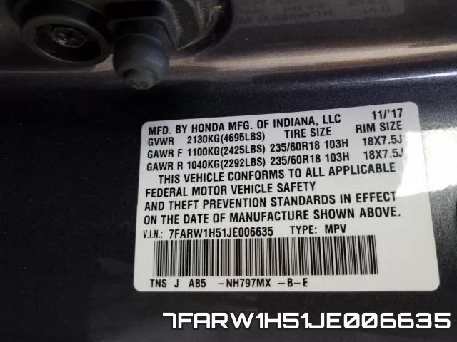 7FARW1H51JE006635 фото 2