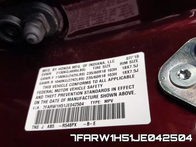 7FARW1H51JE042504 фото 2