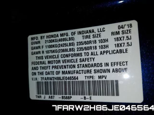 7FARW2H86JE046564 фото 2