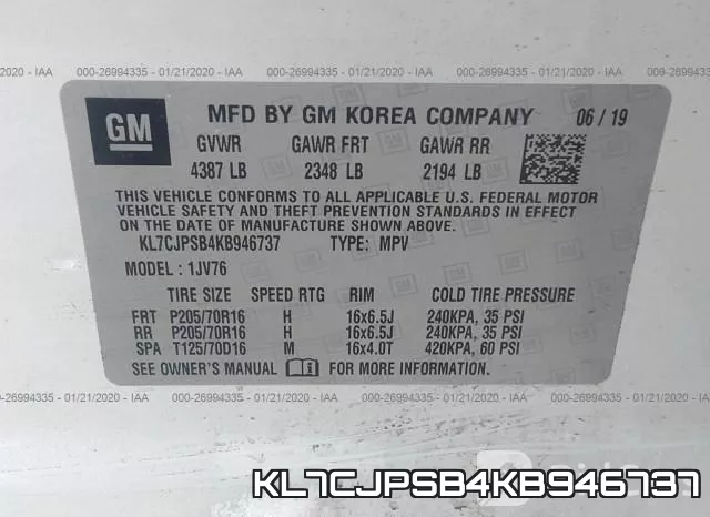KL7CJPSB4KB946737 фото 10
