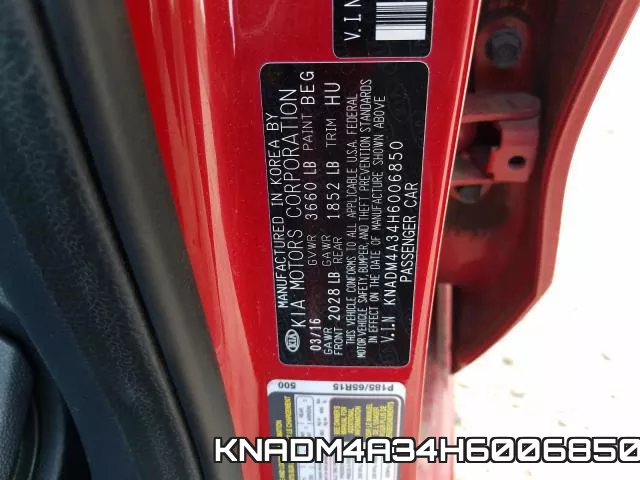 KNADM4A34H6006850 фото 2