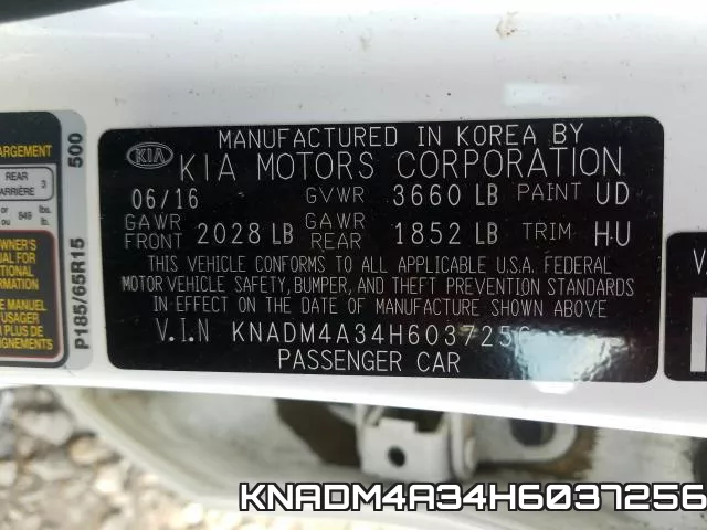 KNADM4A34H6037256 фото 2