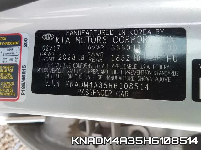 KNADM4A35H6108514 фото 2