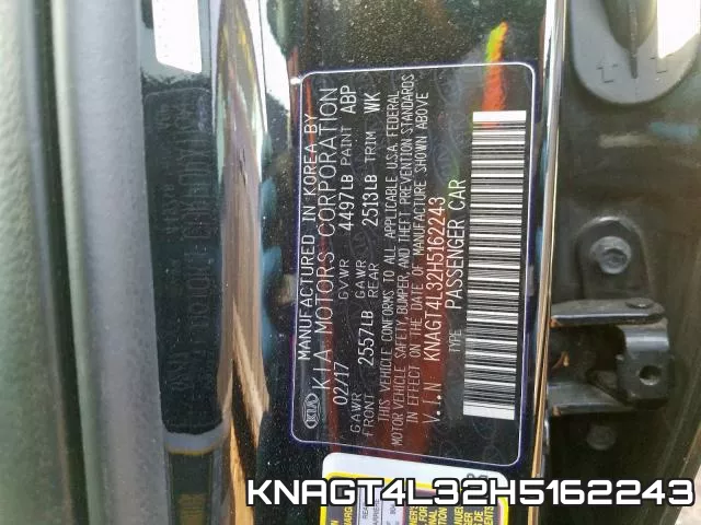 KNAGT4L32H5162243 фото 2