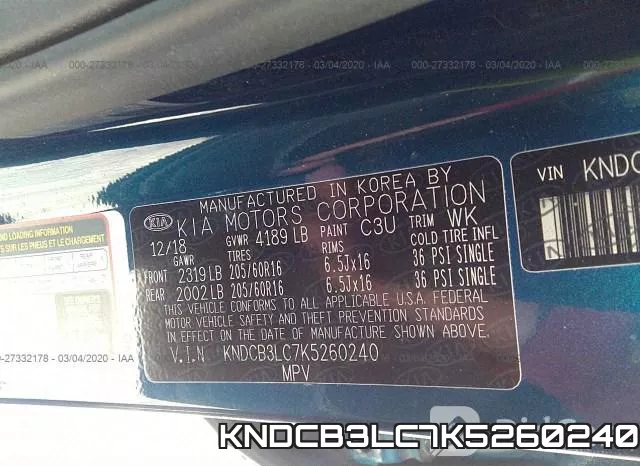 KNDCB3LC7K5260240 фото 10