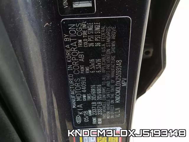 KNDCM3LDXJ5193148 фото 2