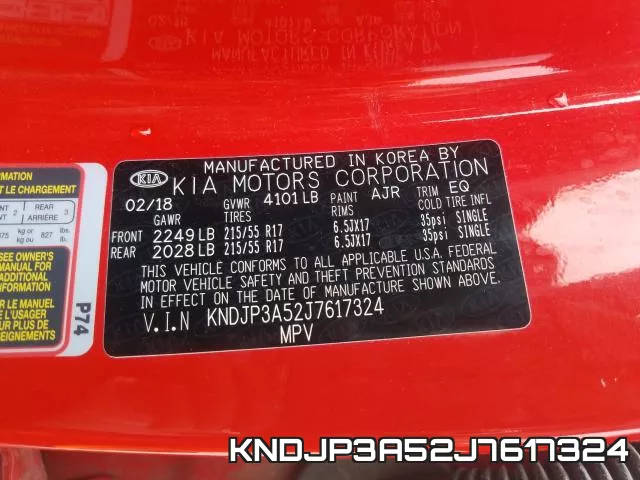 KNDJP3A52J7617324 фото 2