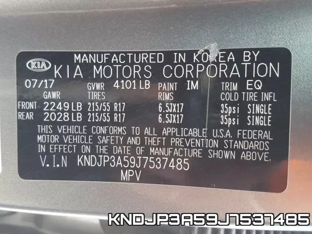 KNDJP3A59J7537485 фото 2