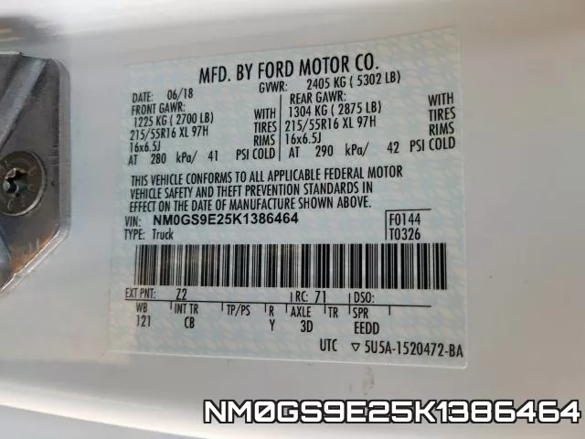 NM0GS9E25K1386464 фото 2