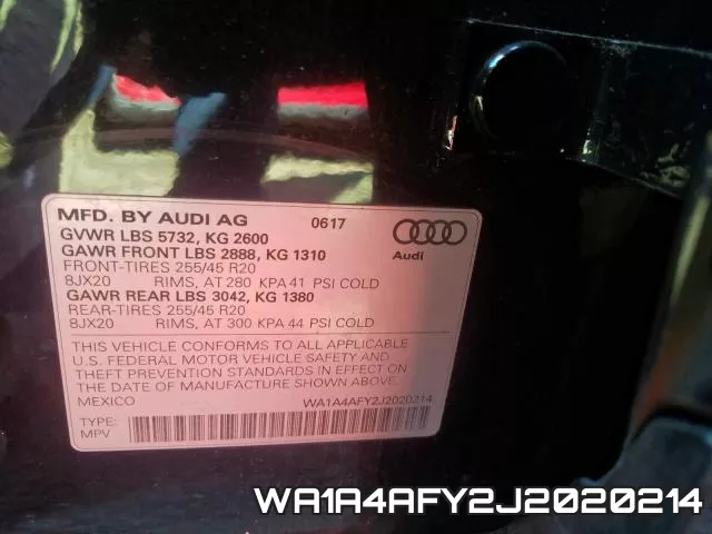 WA1A4AFY2J2020214 фото 2
