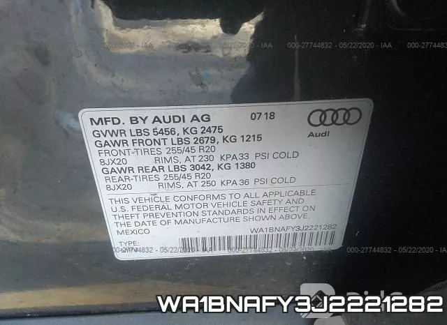 WA1BNAFY3J2221282 фото 10