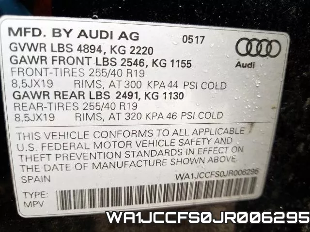 WA1JCCFS0JR006295 фото 2