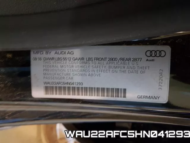 WAU22AFC5HN041293 фото 2