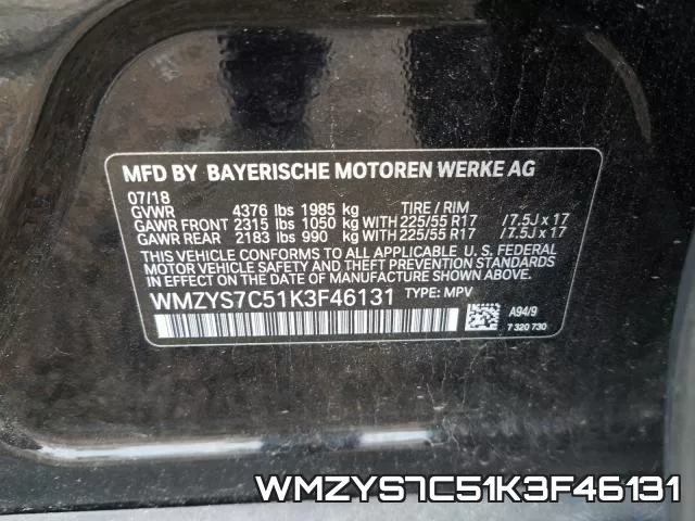 WMZYS7C51K3F46131 фото 2