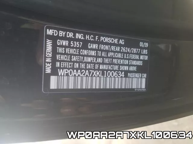 WP0AA2A7XKL100634 фото 2
