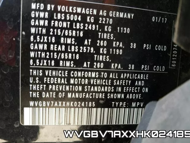WVGBV7AXXHK024185 фото 2