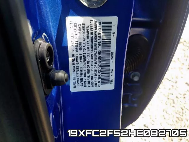 19XFC2F52HE082705 фото 2