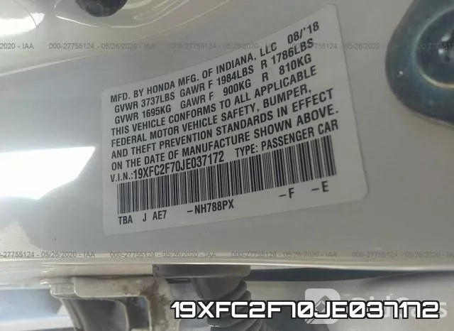19XFC2F70JE037172 фото 10