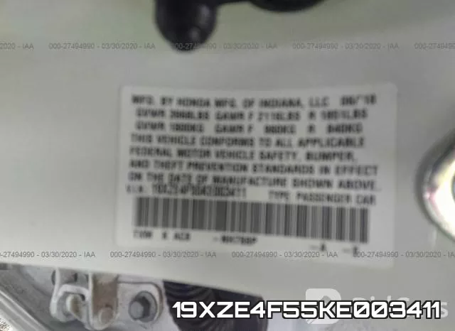 19XZE4F55KE003411 фото 10