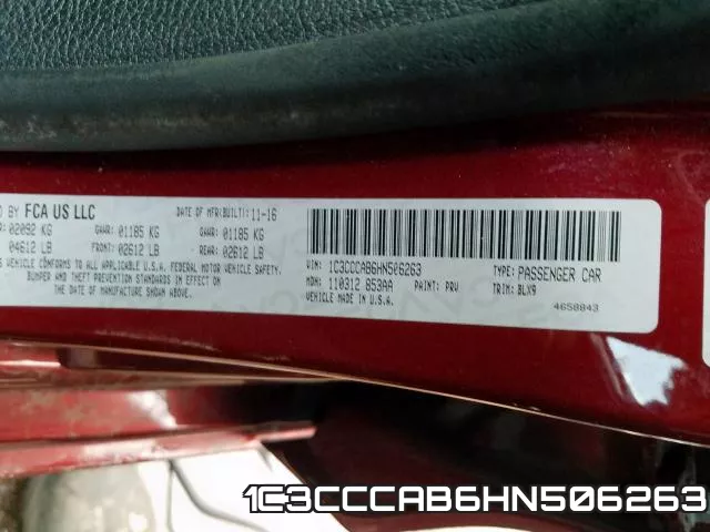 1C3CCCAB6HN506263 фото 2