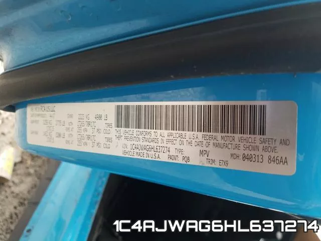 1C4AJWAG6HL637274 фото 2