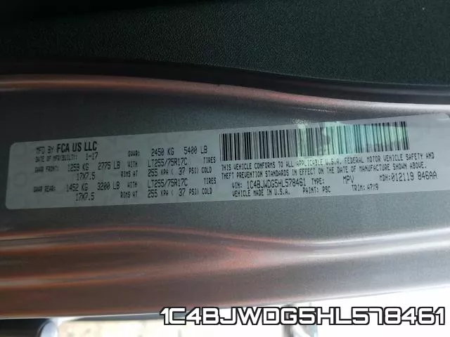 1C4BJWDG5HL578461 фото 2