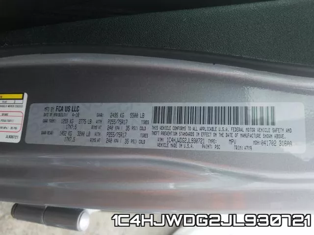 1C4HJWDG2JL930721 фото 2
