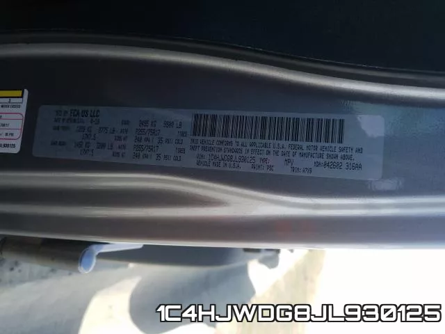 1C4HJWDG8JL930125 фото 2