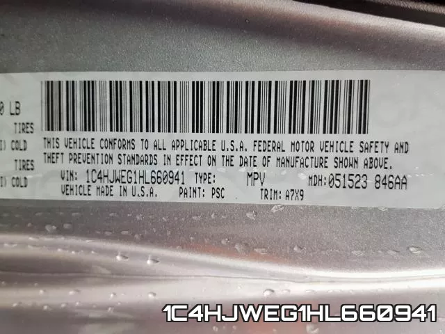 1C4HJWEG1HL660941 фото 2