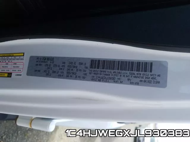 1C4HJWEGXJL930383 фото 2