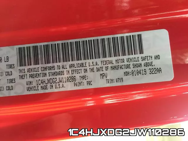 1C4HJXDG2JW110286 фото 2