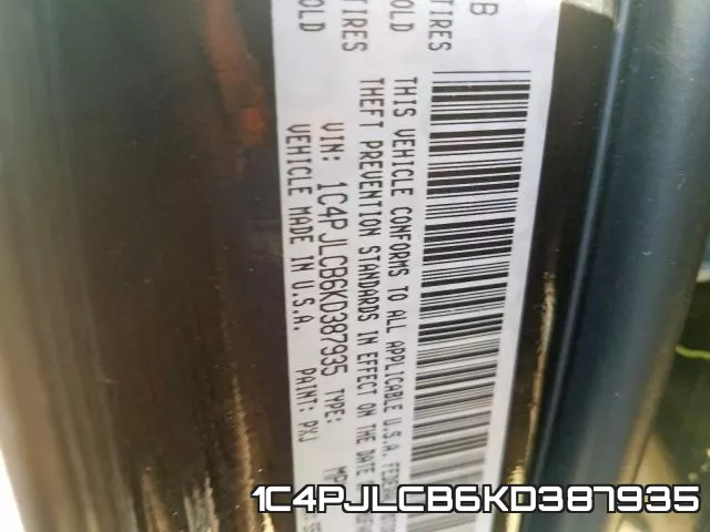 1C4PJLCB6KD387935 фото 2