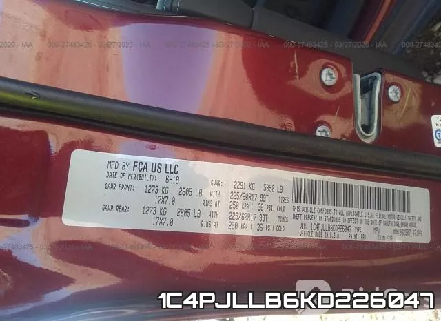 1C4PJLLB6KD226047 фото 10