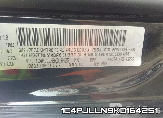 1C4PJLLN9KD164251 фото 10