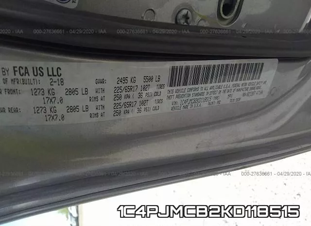 1C4PJMCB2KD118515 фото 10