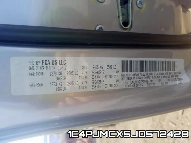 1C4PJMCX5JD572428 фото 2