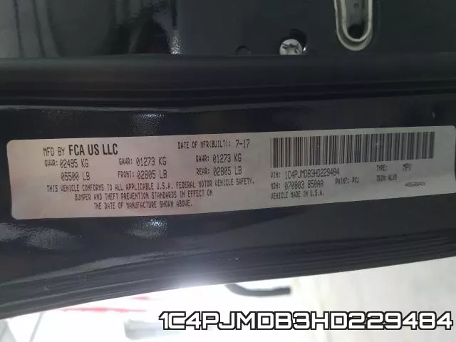 1C4PJMDB3HD229484 фото 2