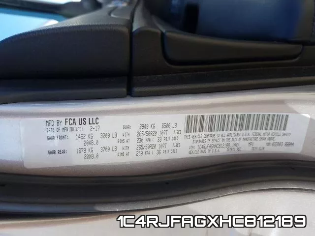 1C4RJFAGXHC812189 фото 2