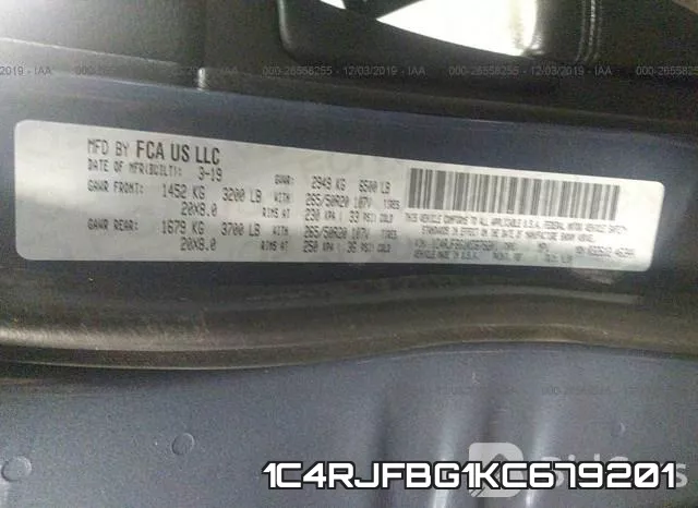 1C4RJFBG1KC679201 фото 10