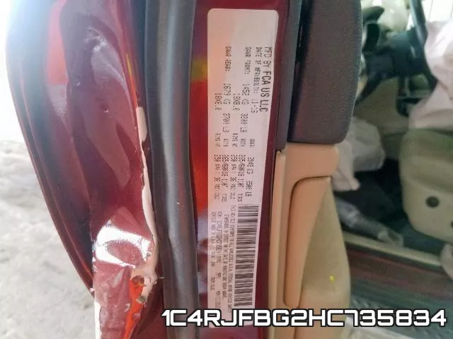 1C4RJFBG2HC735834 фото 2