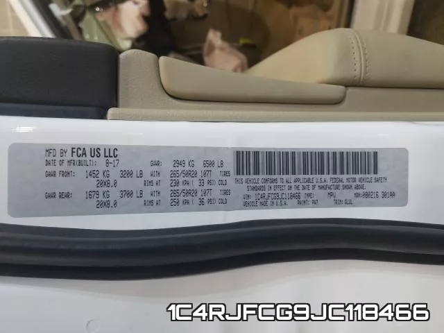 1C4RJFCG9JC118466 фото 2