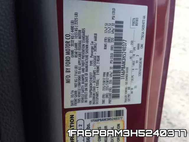 1FA6P8AM3H5240377 фото 2