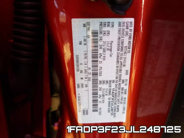1FADP3F23JL248725 фото 2