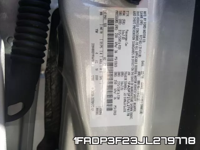 1FADP3F23JL279778 фото 2