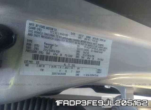 1FADP3FE9JL205162 фото 10